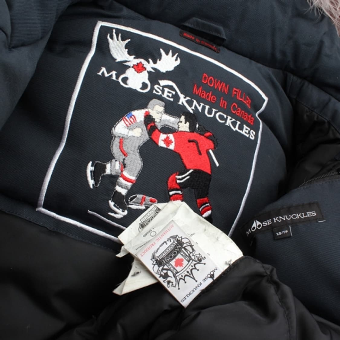 무스너클 네이비 폭스퍼 후드 다운패딩 자켓 (44) 상품이미지3