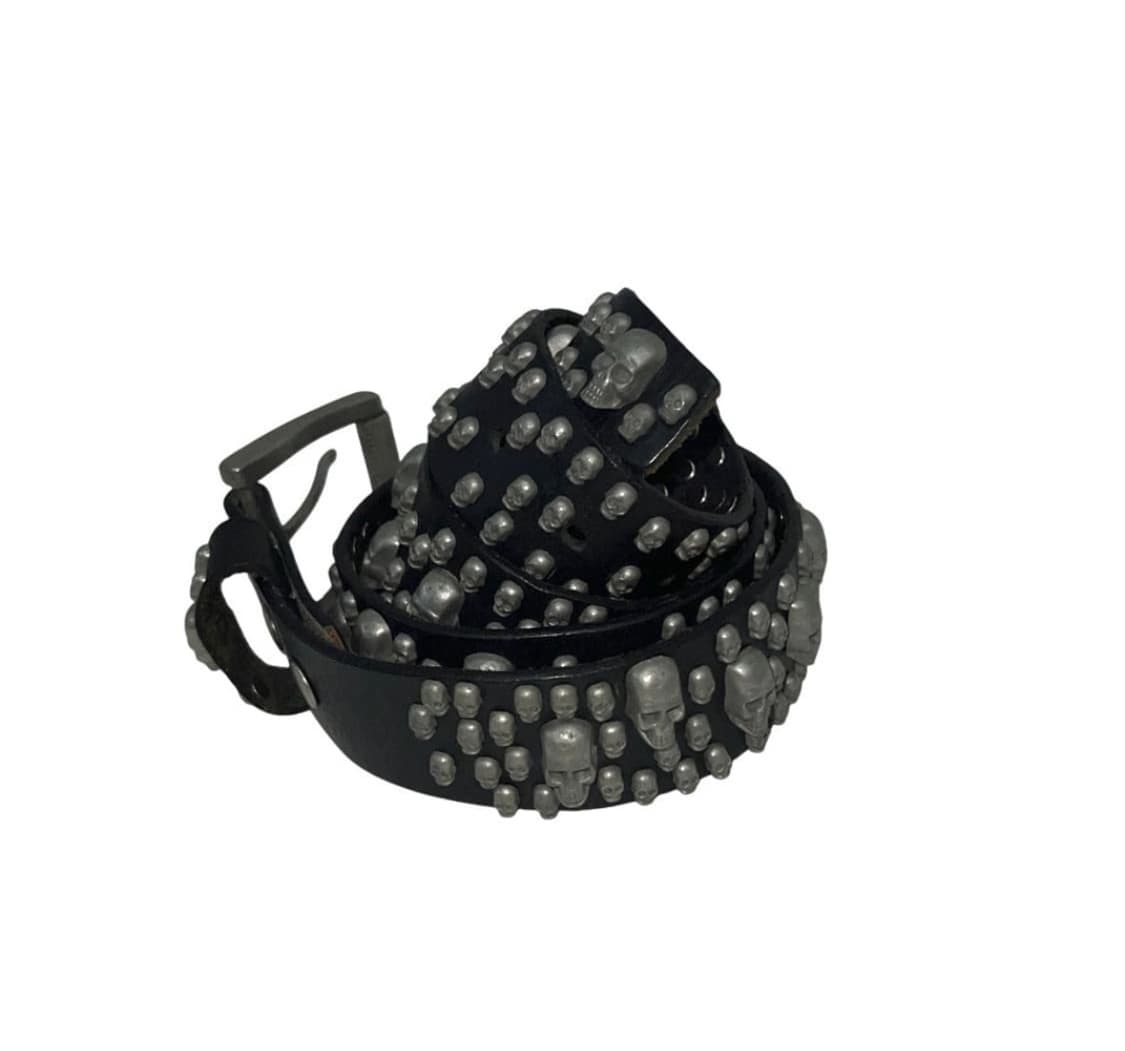 Bill lavin 00s 스컬 스터드 레더 벨트 상품이미지1