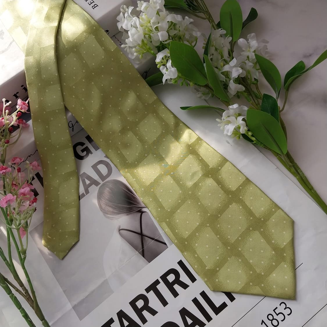 발망 실크 미니 도트 지오메트릭 넥타이 9.8cm A+~A등급 K1601 상품이미지3