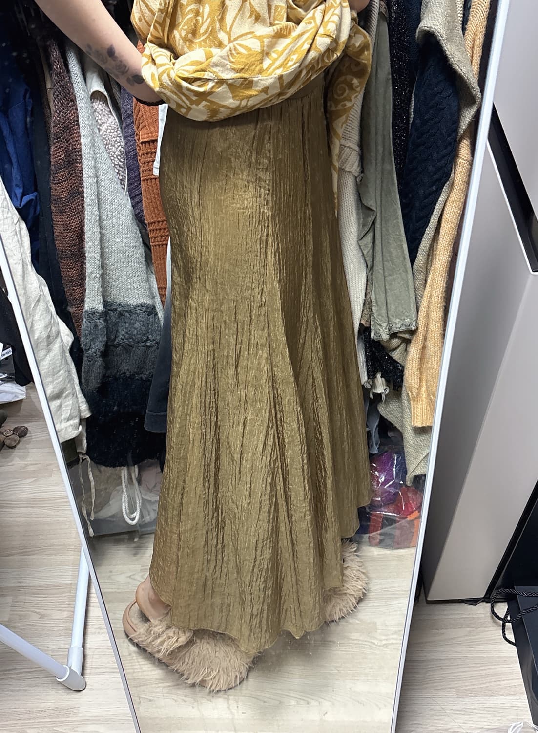 빈티지 히피 보헤미안 링클 롱스커트 상품이미지2