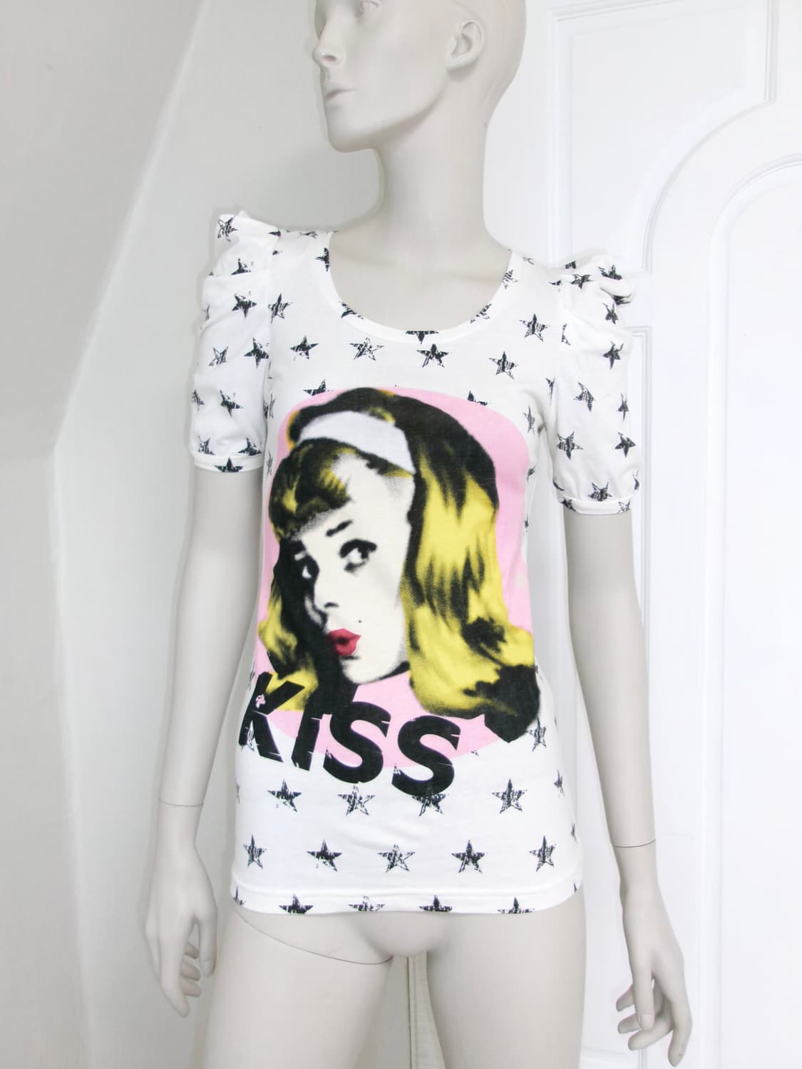 Vintage Printing Kiss Star Puff T-shirts 상품이미지4