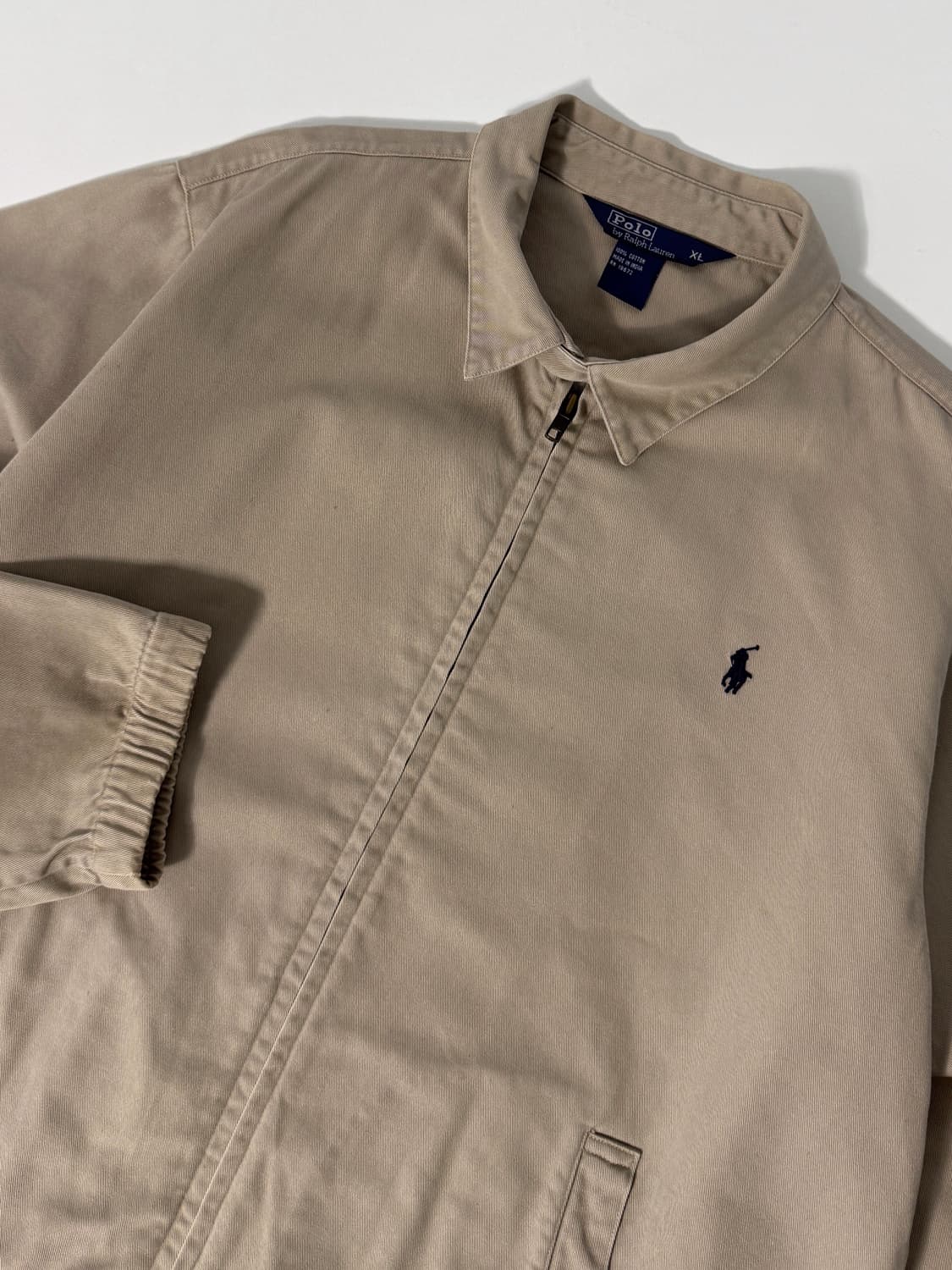 폴로 랄프로렌 90‘s 루즈핏 베이지 헤링턴 코튼 블루종 자켓 상품이미지3