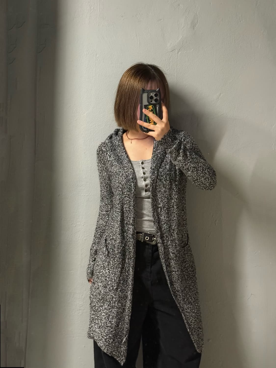 bokashi pocket hood cardigan 상품이미지1