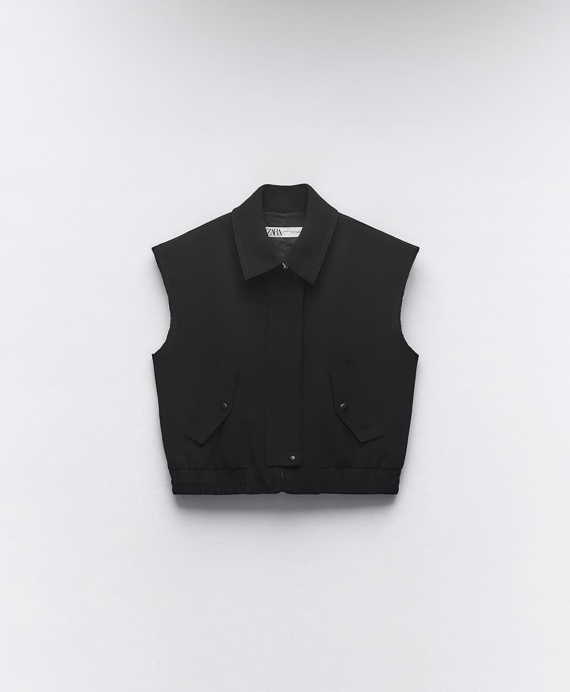 Zara 자라 포켓 셔츠 칼라 베스트 조끼 레이어드 상품이미지1