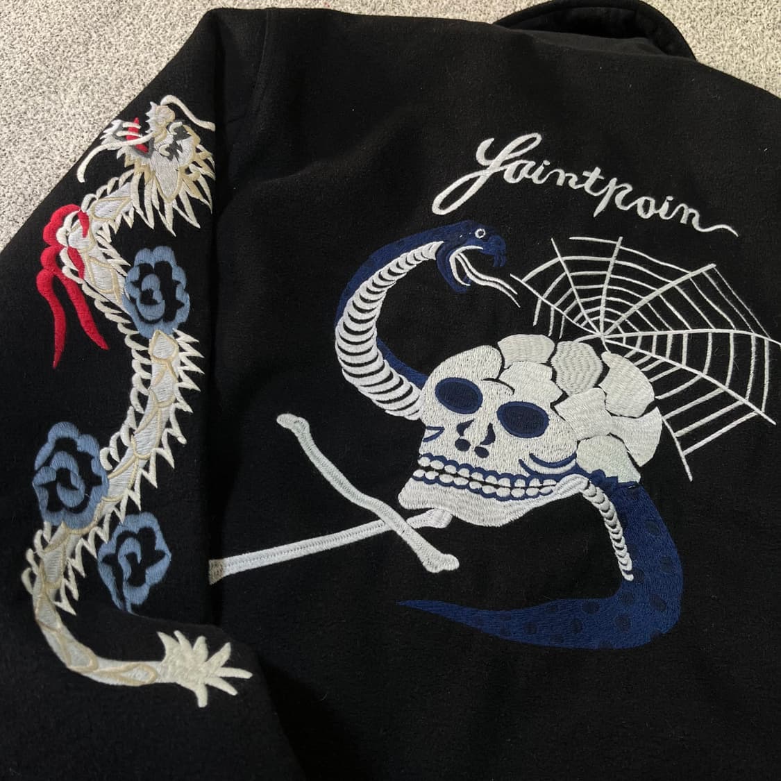 세인트페인 자수 빅로고 울 블루종 자켓 상품이미지3