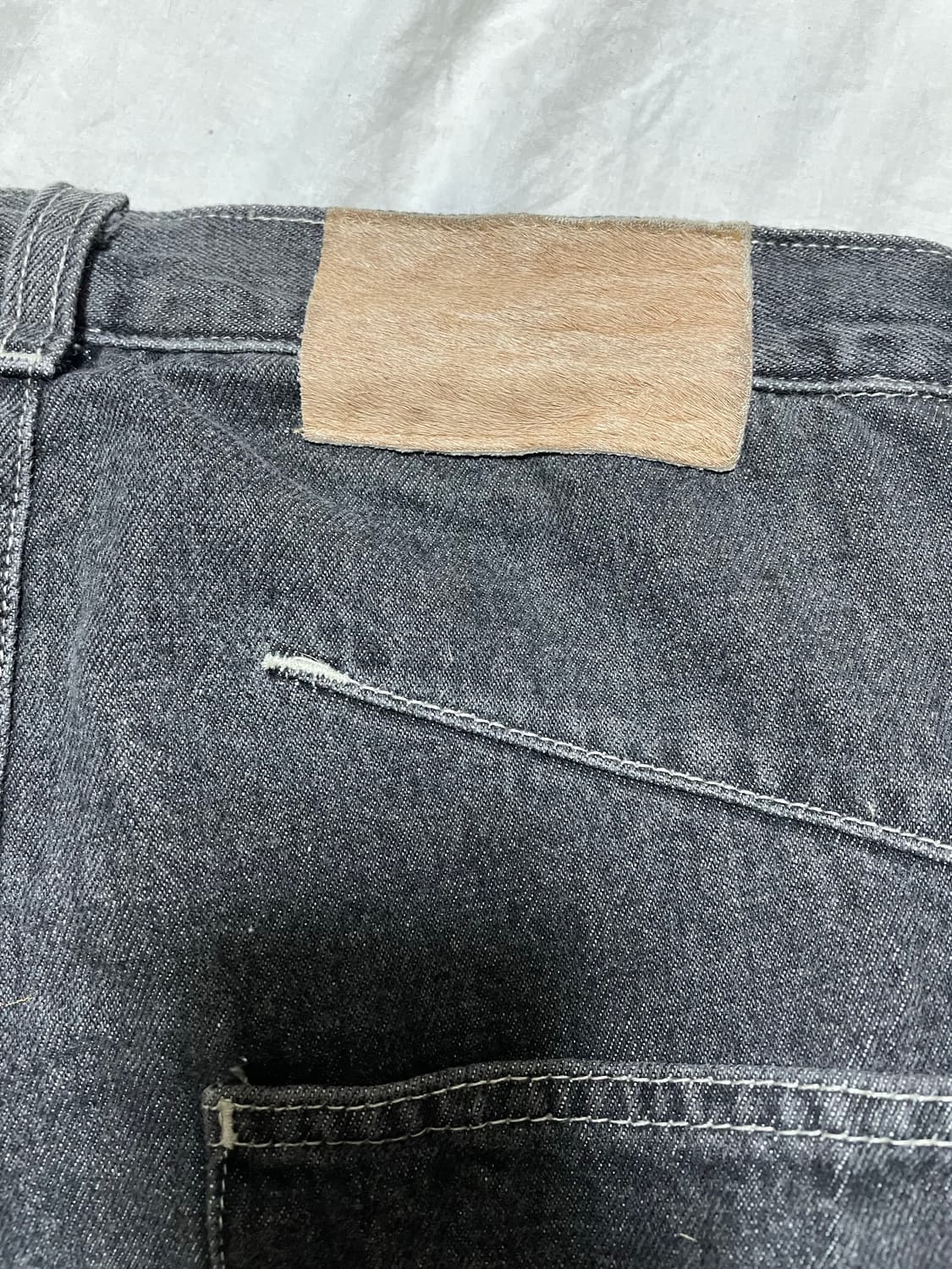     빈티지 워싱 패치워크 데님 롱스커트 상품이미지3