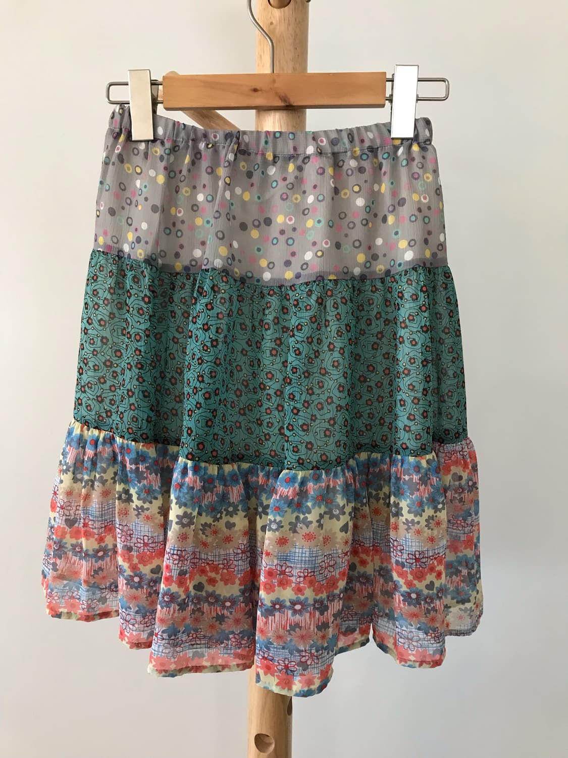 모리걸 패턴 티어드 스커트  상품이미지1