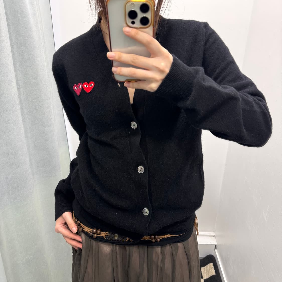 꼼데가르송 플레이 블랙 가디건 상품이미지1