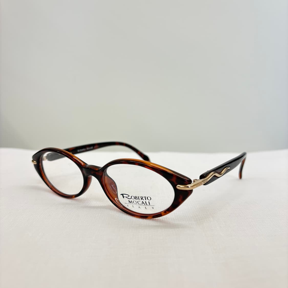 ROBERTO MOCALI 브라운호피 오벌 뿔테 상품이미지2