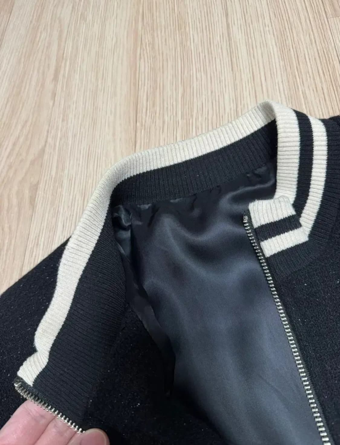 유스 블랙 트위드 자켓 M 상품이미지4