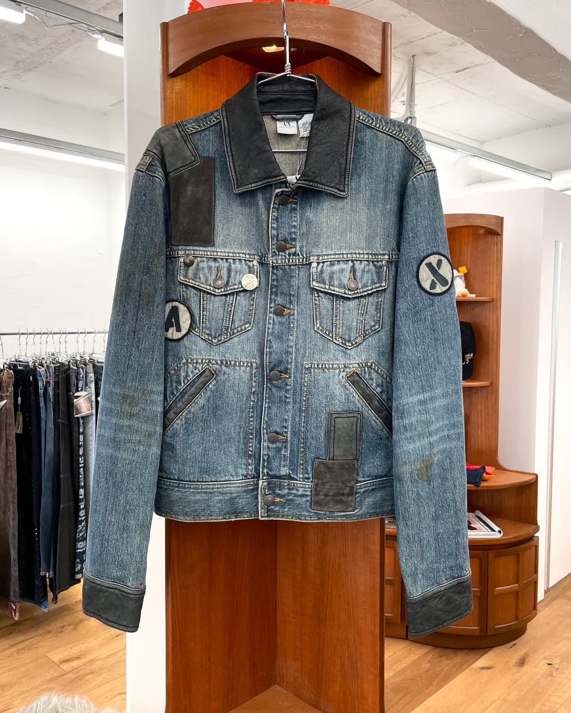 [L] 아르마니 익스체인지 데님 패치 워크 자켓 상품이미지1