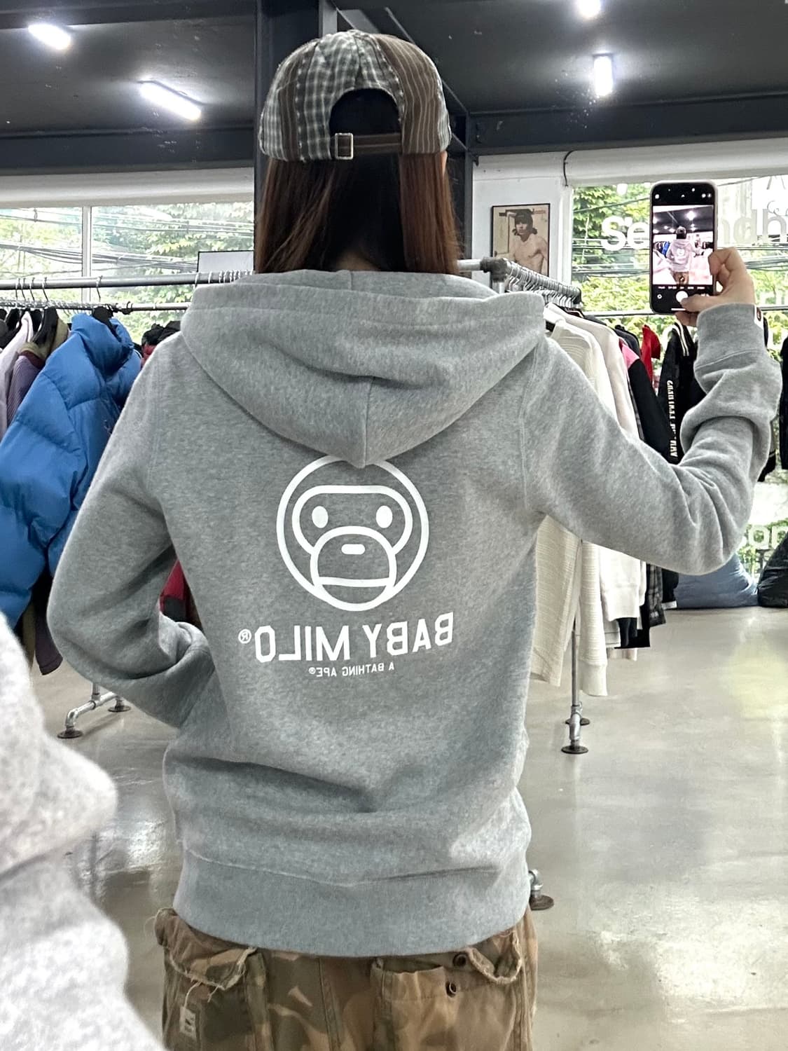베이프 베이비마일로 백로고 투웨이후드집업 상품이미지1