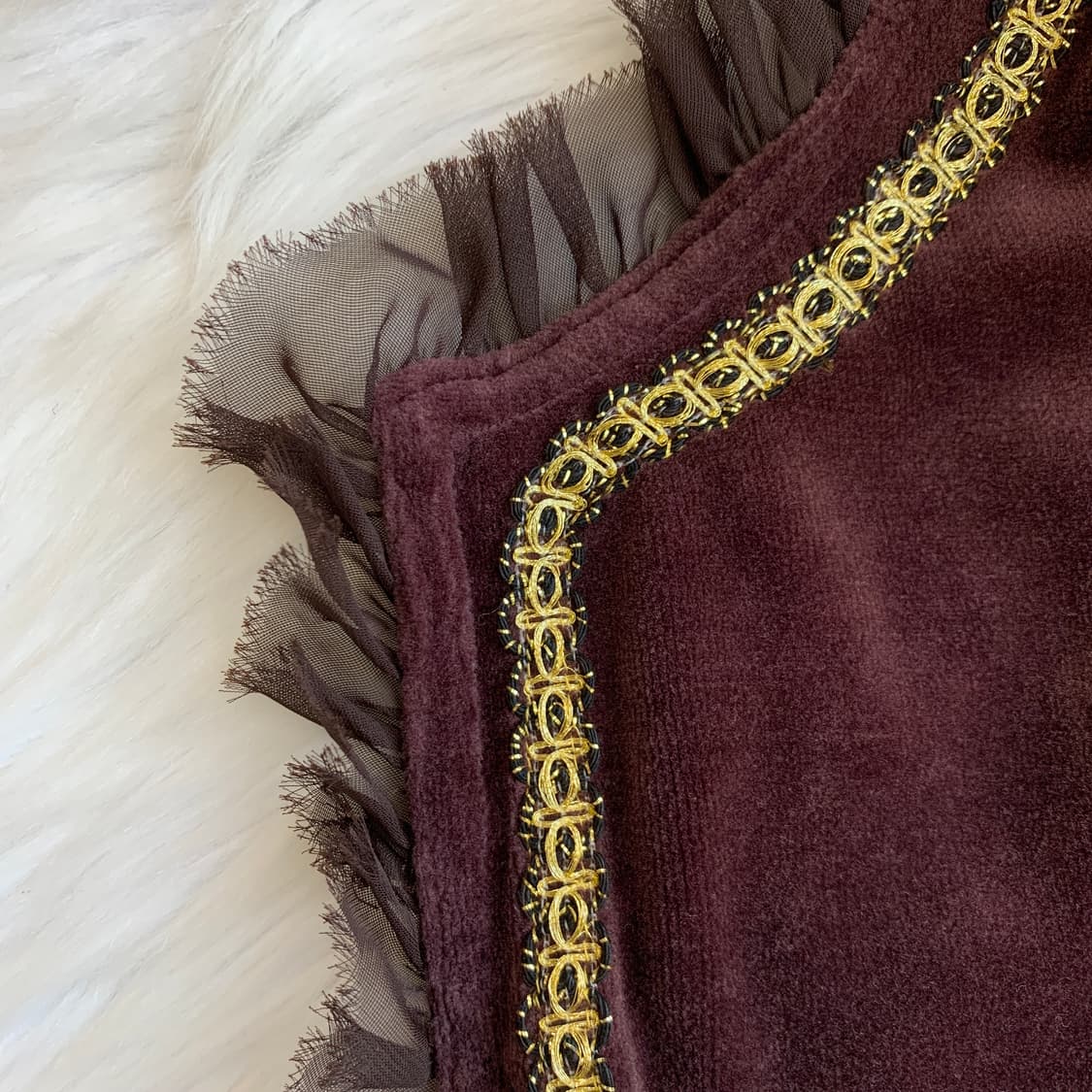 일본 빈티지 Larena 골드 테이핑 벨벳 가디건 1694 상품이미지6