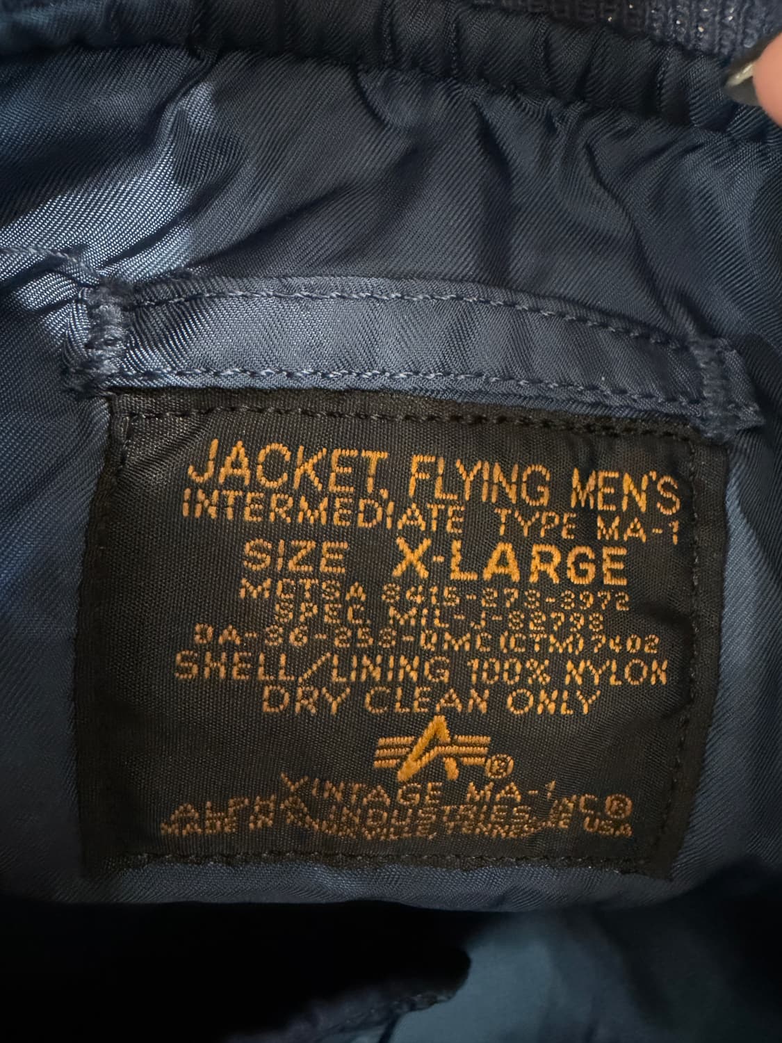 90's 알파 인더스트리 MA-1 플라이트 자켓 상품이미지5