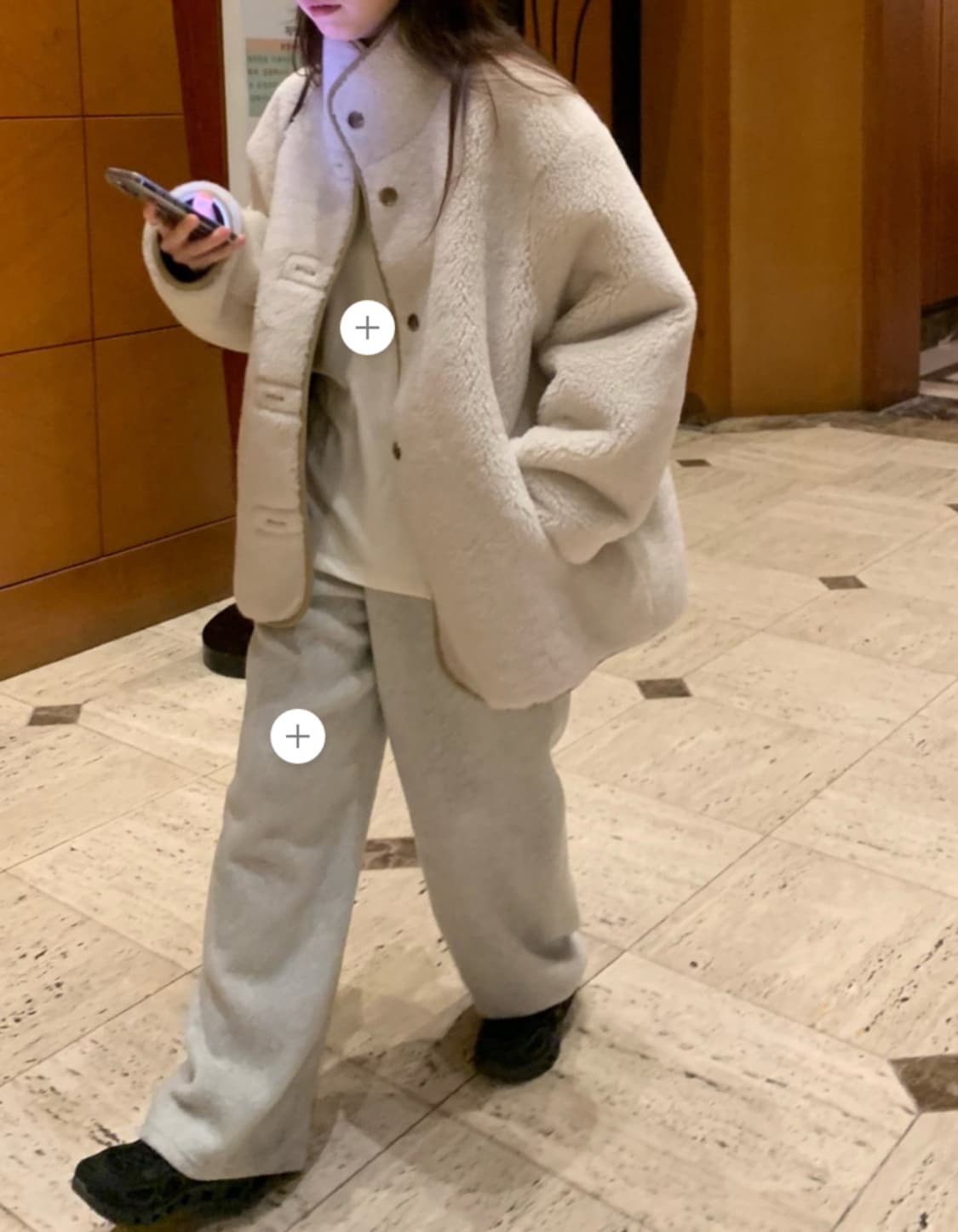 플라넬 시어링 무스탕 리버시블 양면 뽀글이 퍼 가죽자켓 밍크 리본빛 상품이미지7