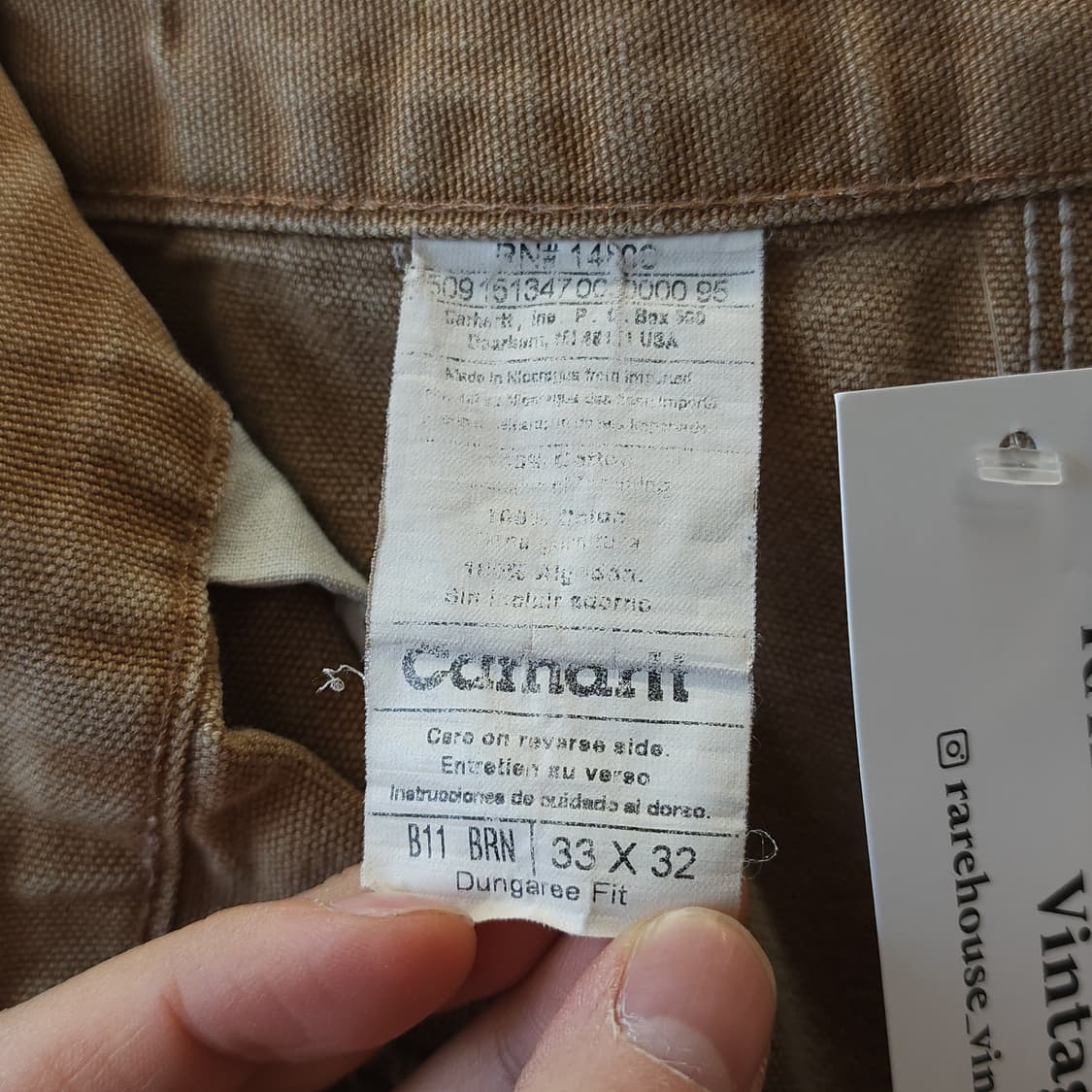 칼하트 워크팬츠 브라운 덕캔버스 워크팬츠 칼하트 usa 33x32 상품이미지7