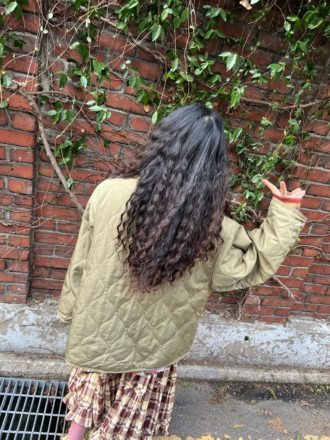 카키 그린 퀼팅 오버핏 재킷 상품이미지4