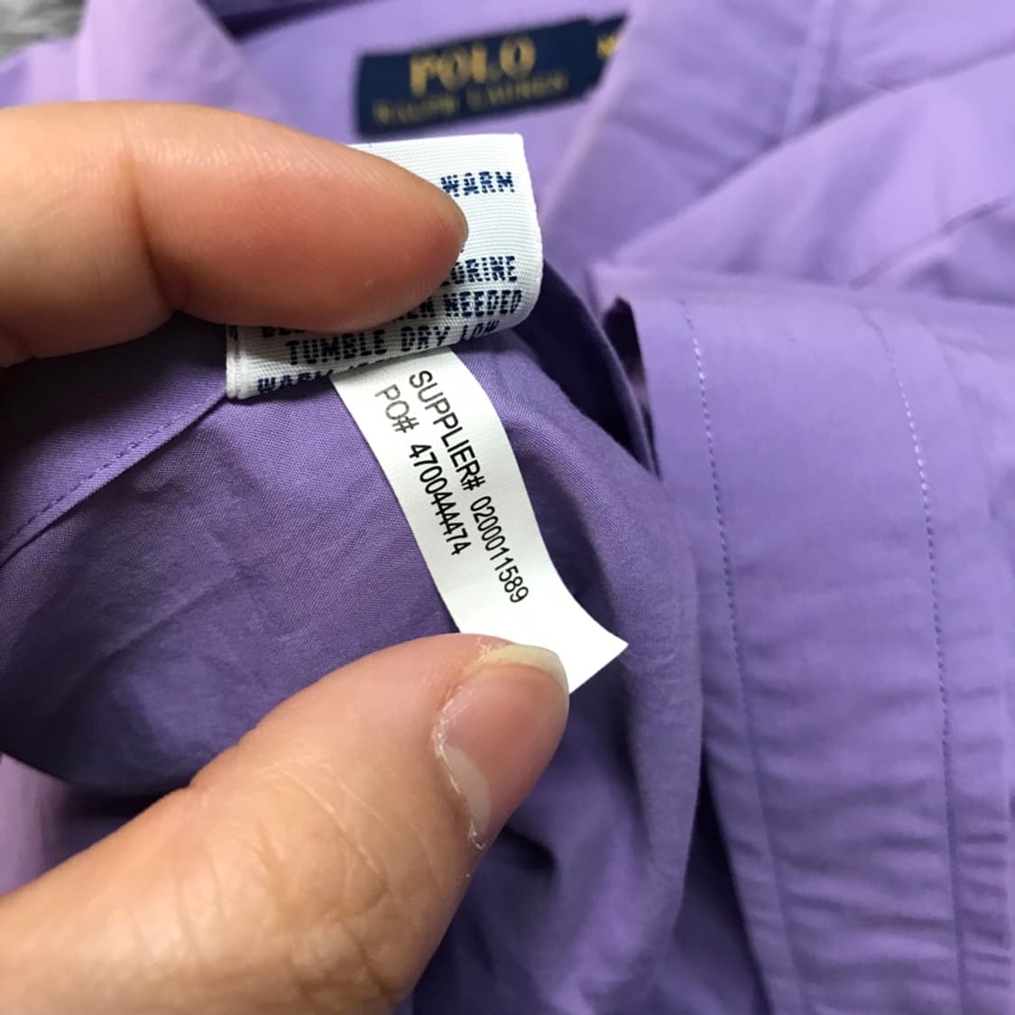 [[M(실 L), A급] 폴로(POLO)랄프로렌 퍼플 솔리드 셔츠@212 상품이미지6
