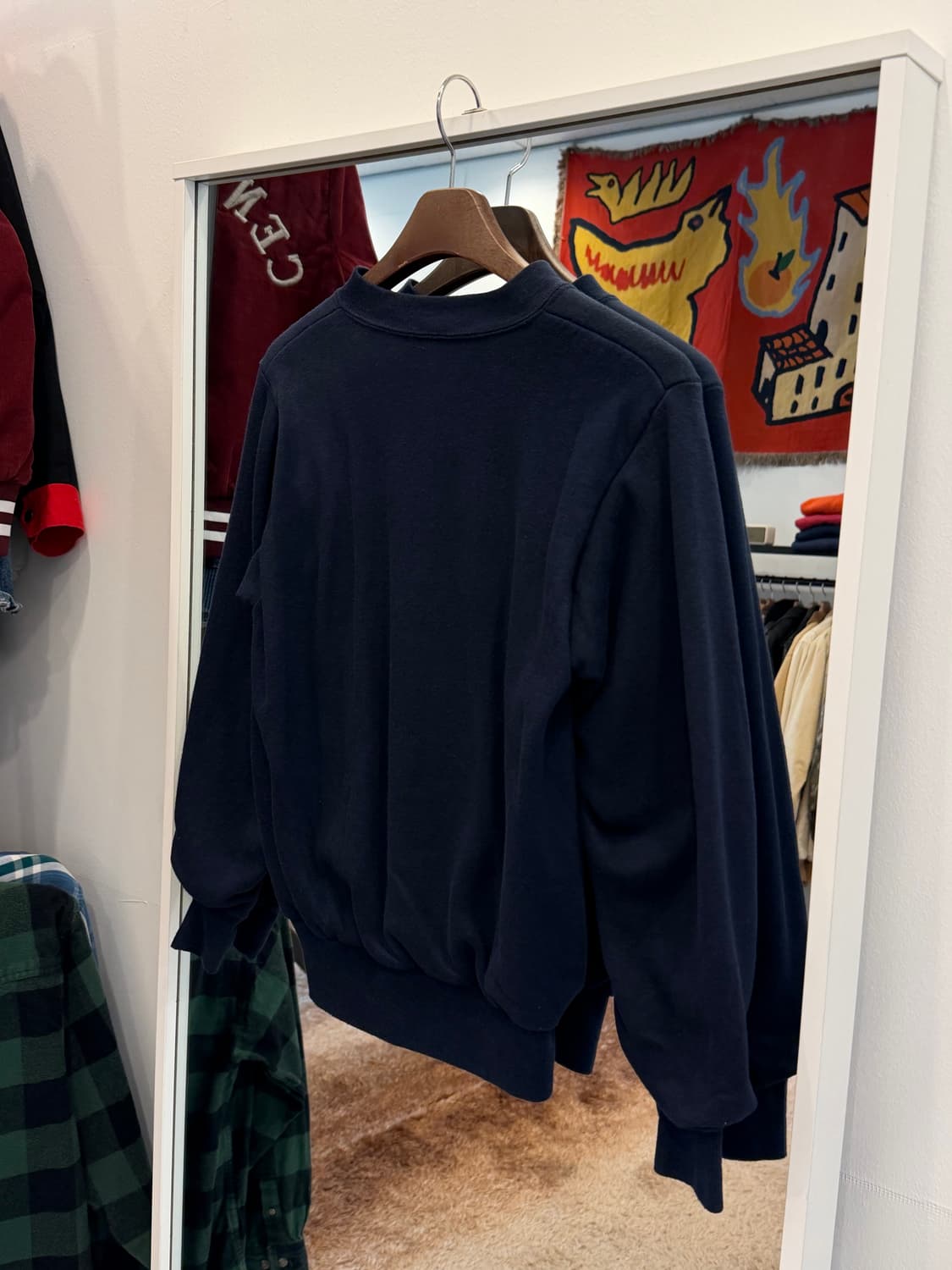 90s Vtg 빈티지 써멀 와플 스웻 셔츠 (made in USA) 상품이미지4