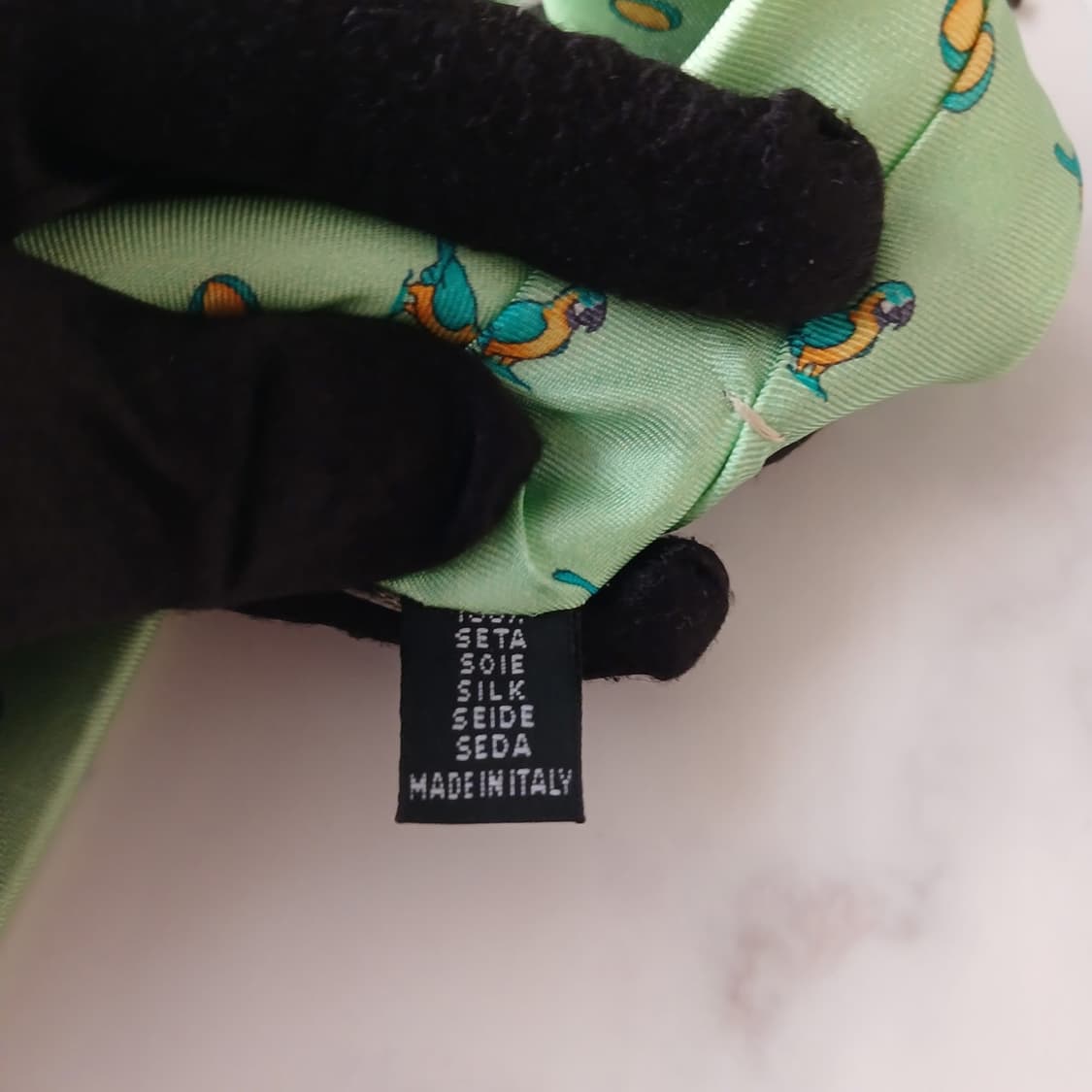 크리지아 실크 민트 앵무새 모티브 넥타이 9.3cm 새상품 A18906
 상품이미지7