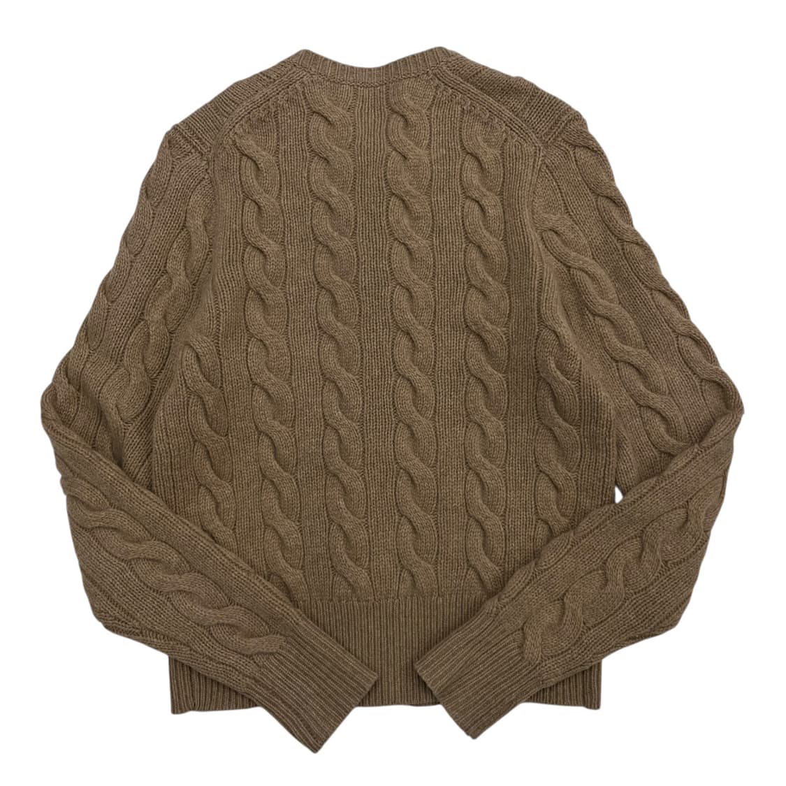 폴로 랄프로렌 화이트포니 베이지 헤비울 꽈배기 가디건 S 상품이미지3