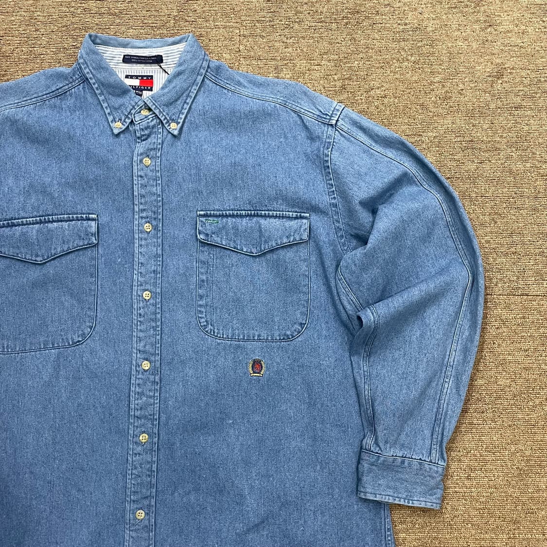 (M) 90s Tommy 올드 타미힐피거 데님 셔츠 상품이미지2