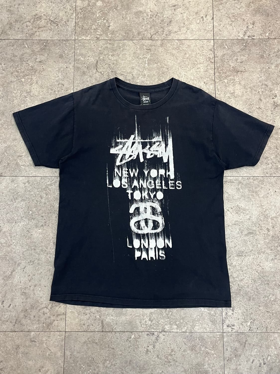 스투시 월드 투어 반팔티 블랙 M #csz3483 상품이미지4