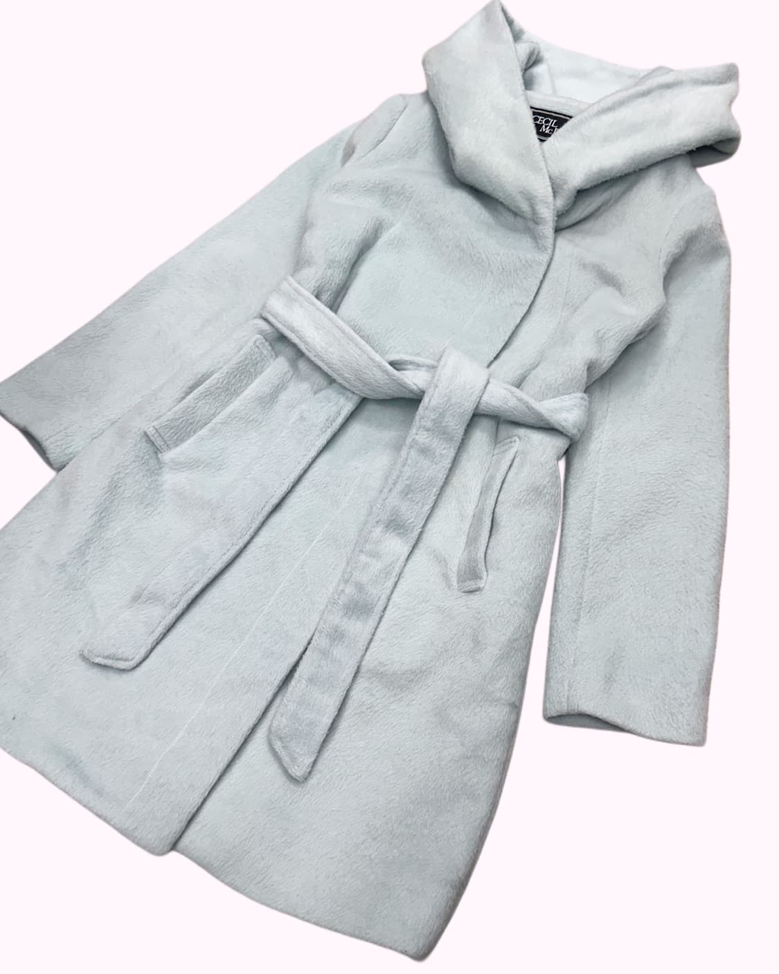 CECIL MCBEE pale blue belted robe coat 상품이미지3