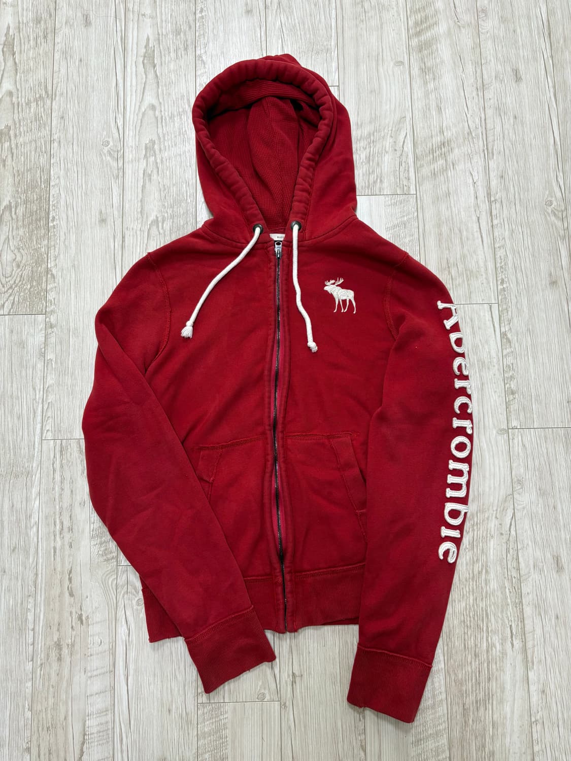 아베크롬비 후드집업 순록 레드 L 상품이미지1