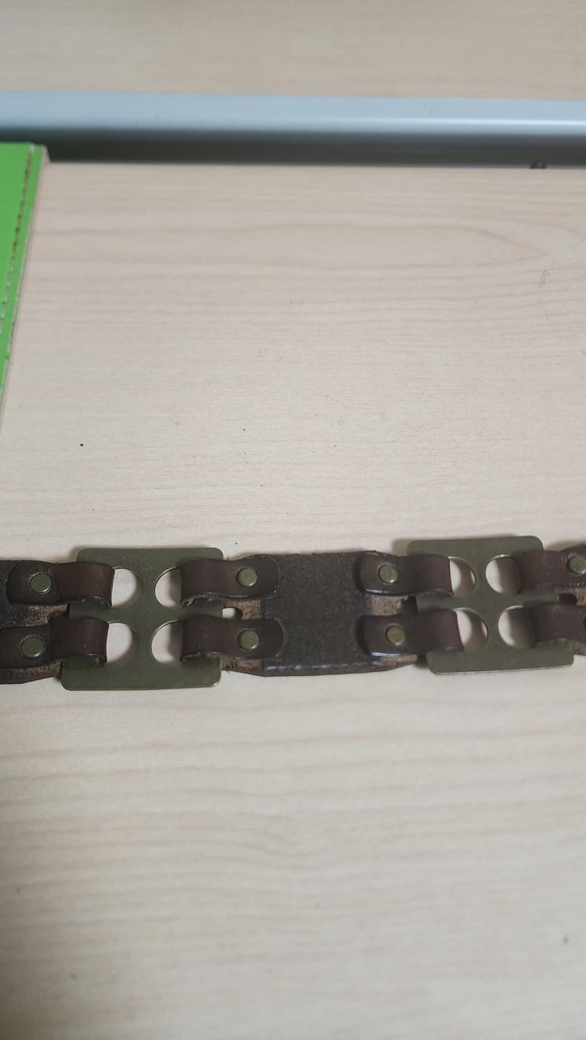 빈티지 스타일 브라운 황동 버클 징 통가죽 벨트 상품이미지6