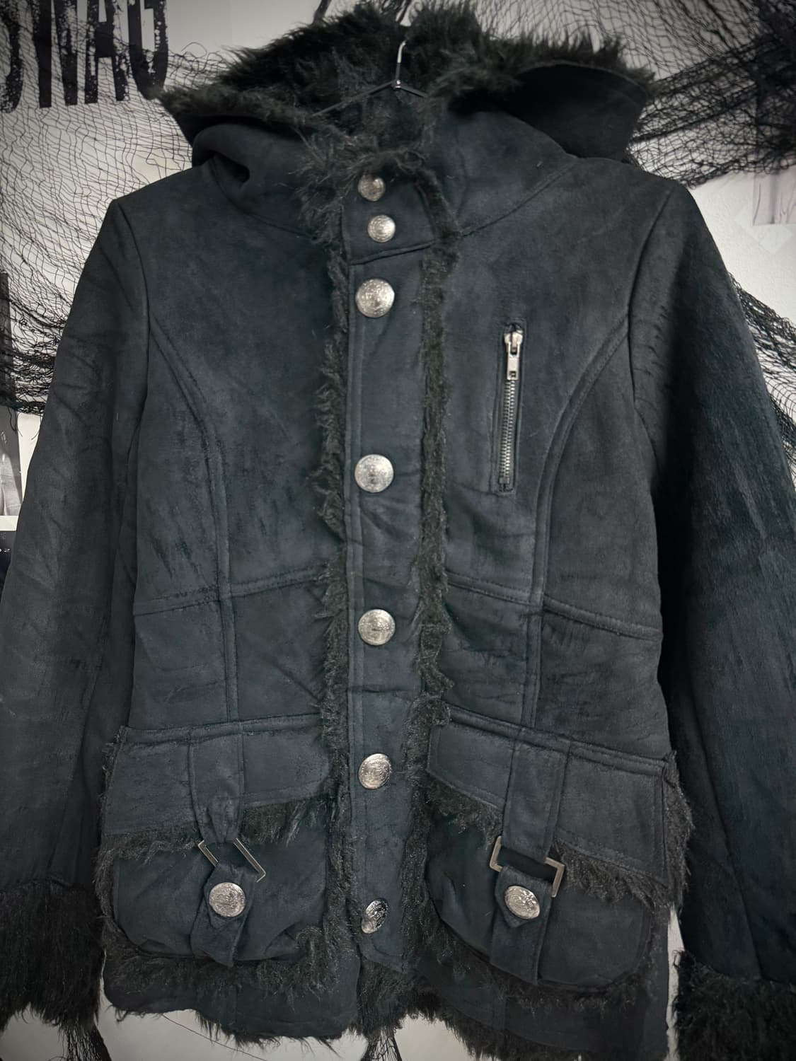 00s punk mood fur jacket 상품이미지3