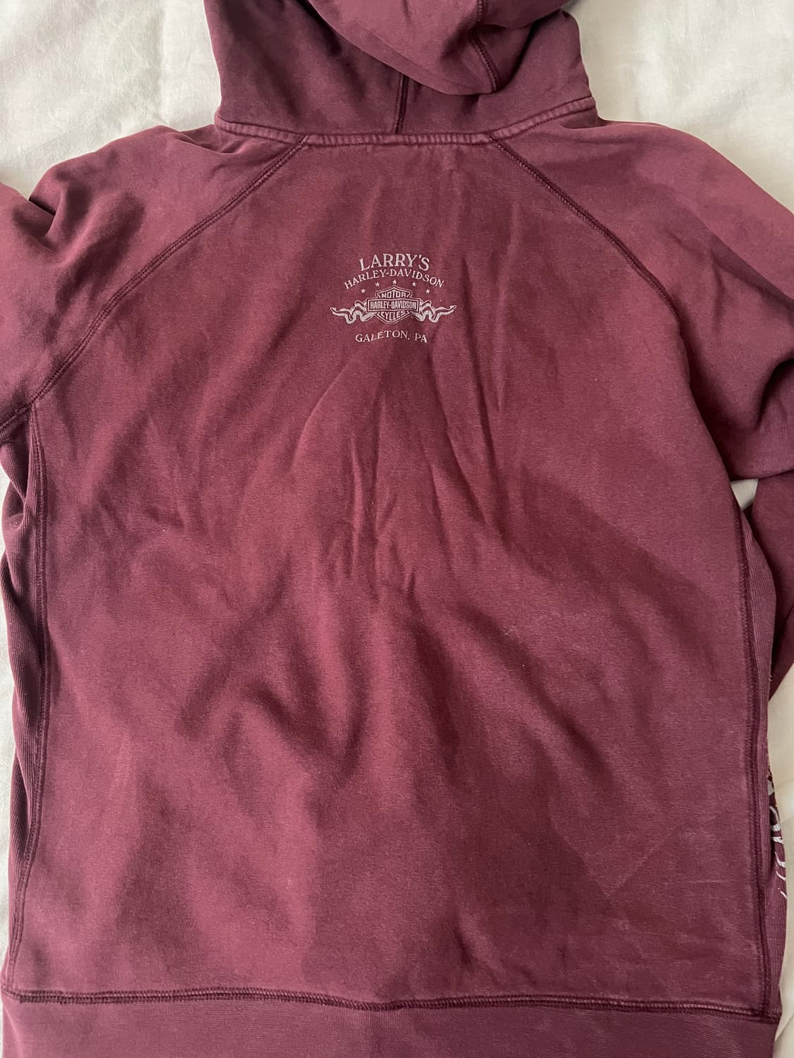 할리데이비슨 버건디 후드티 상품이미지4