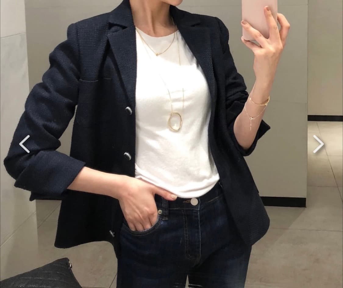 F) 유메르 프리미엄 트위드 자켓 네이비 상품이미지7