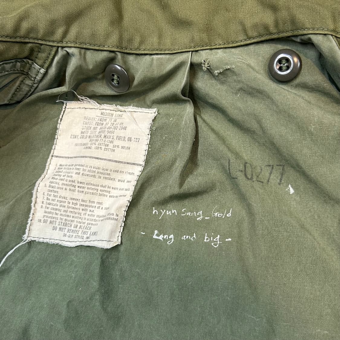 M) USAF 오리지널 미군 M65 필드자켓 70s OG-107 상품이미지6