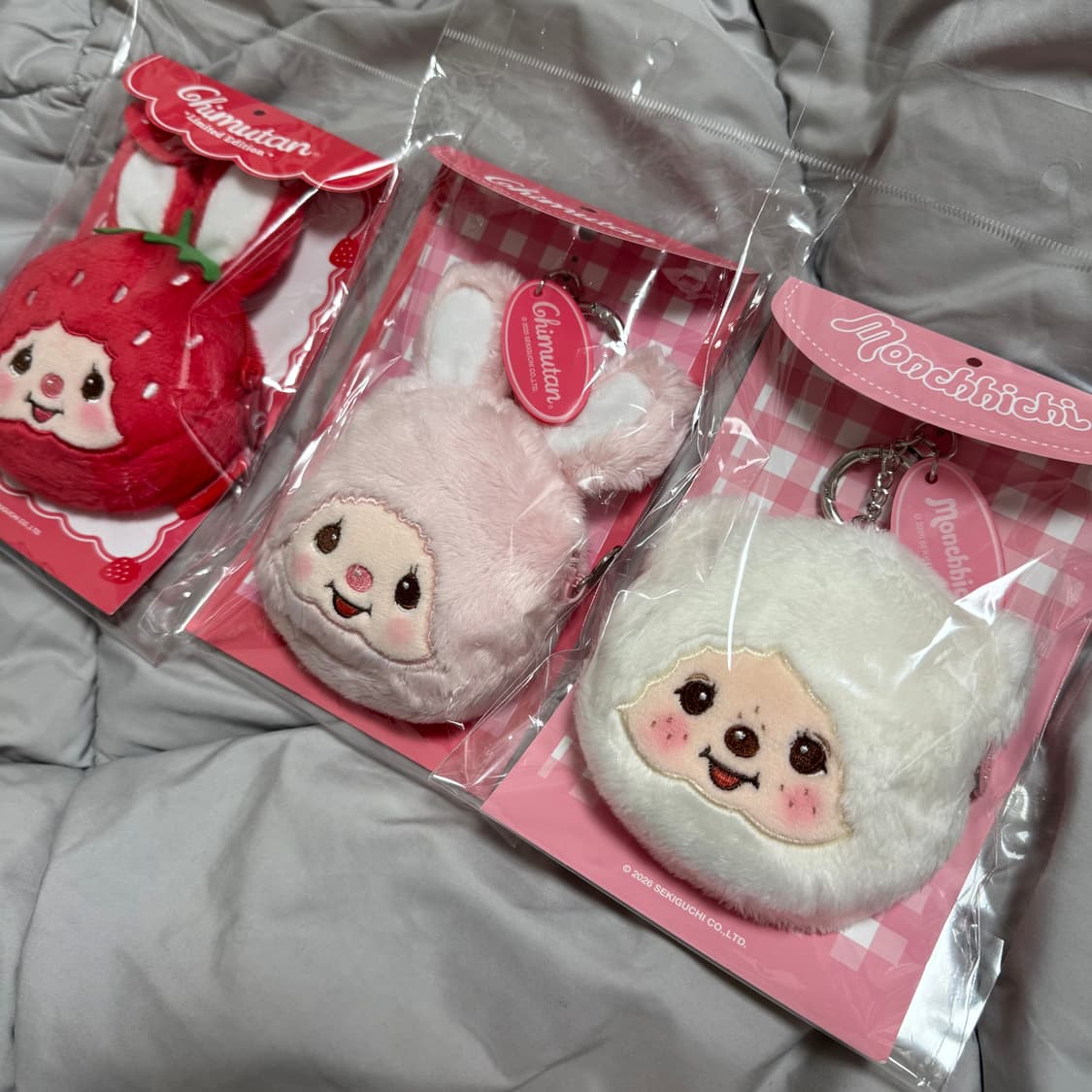 몬치치 치무탄 한정 딸기 챠무 캐릭터 파우치 키링 인형 상품이미지2