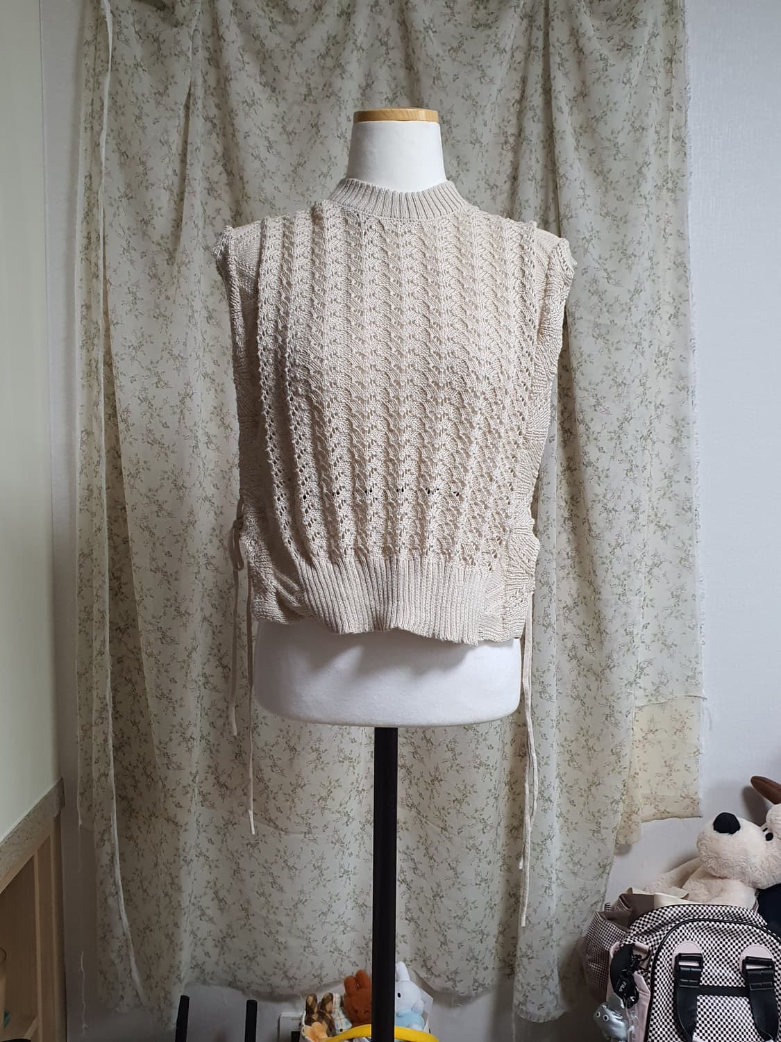 [일본빈티지] 아이보리 니트 조끼 모리걸 상품이미지1