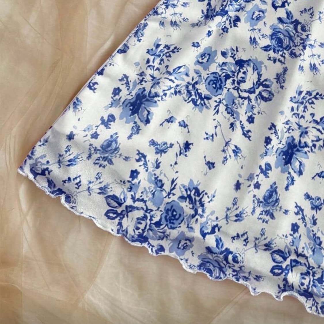 Shein 블루 플라워 원피스 M 상품이미지3