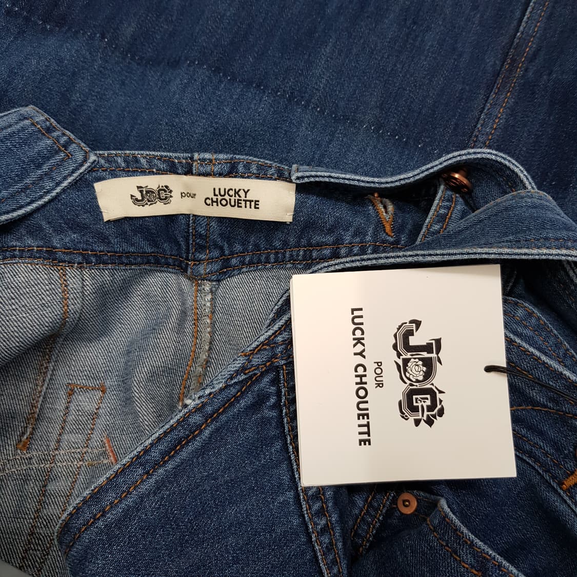 럭키슈에뜨 쟈뎅드 데님 멜빵 롱원피스 38사이즈 (택달린새제품) 상품이미지7