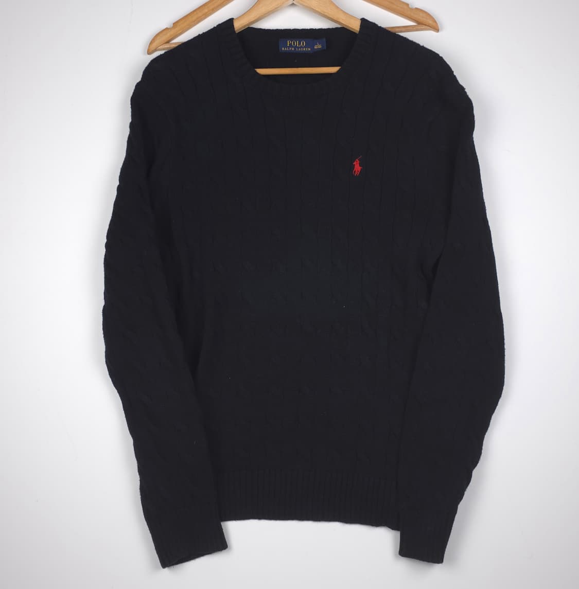 폴로 랄프로렌 코튼 케이블 니트 블랙 (L) 상품이미지1