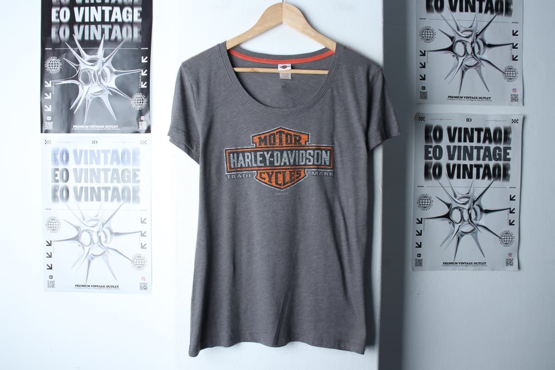 W(L-XL) 할리데이비슨 반팔 티셔츠 USA 빅로고 차콜-7B32 상품이미지2