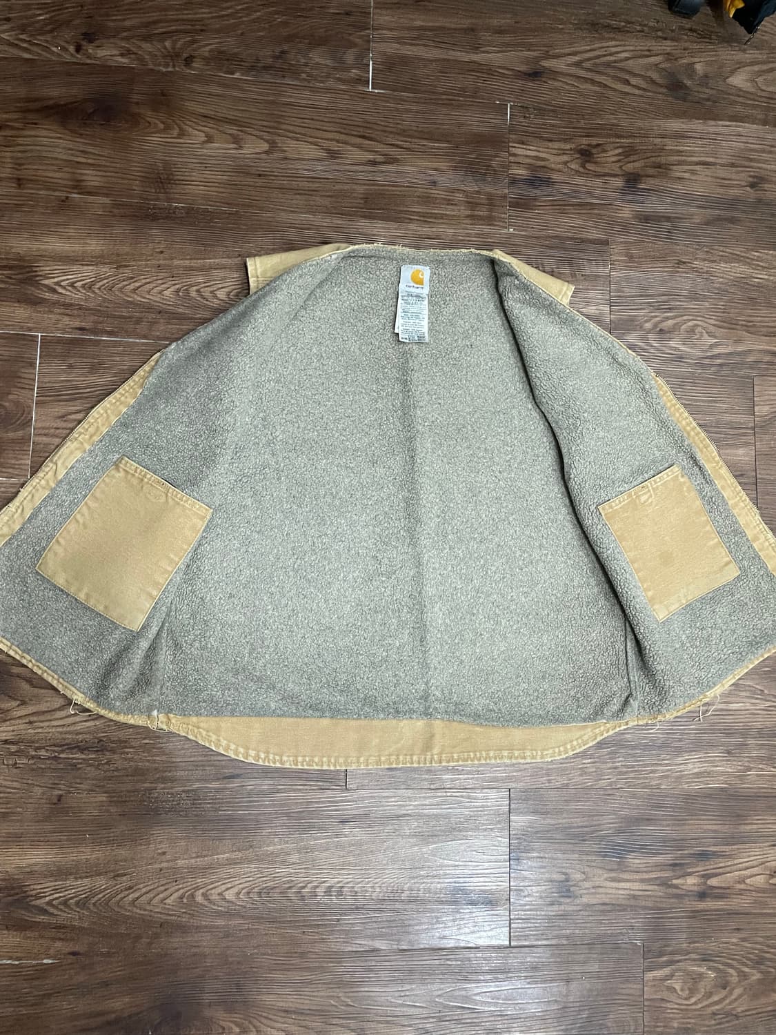 00s 칼하트 V26 덕 캔버스 셰르파 워크 베스트 카멜 상품이미지10