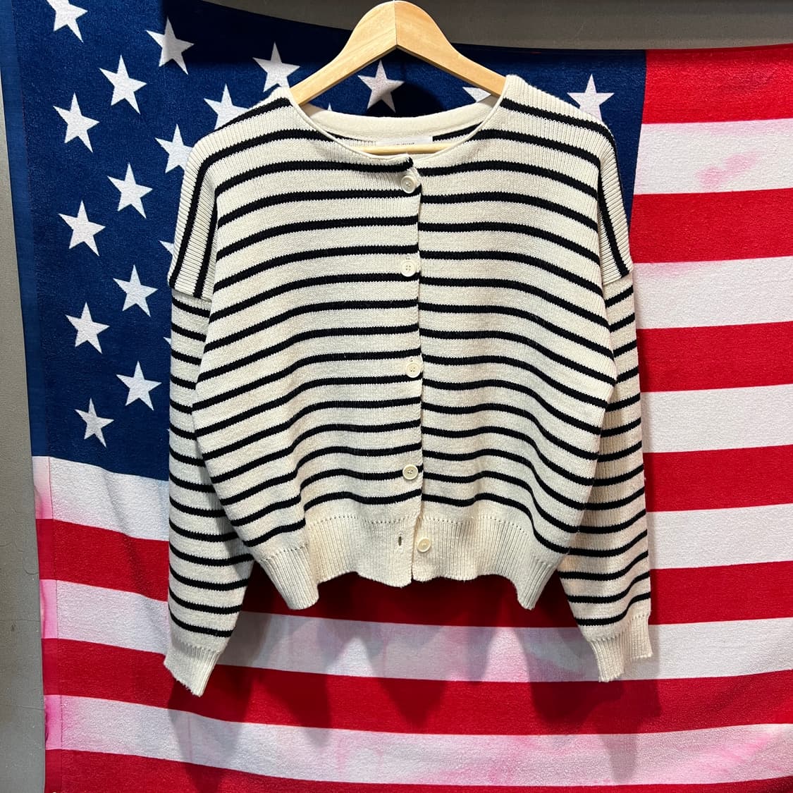 NEUFNINE 스트라이프 니트 가디건 상품이미지1