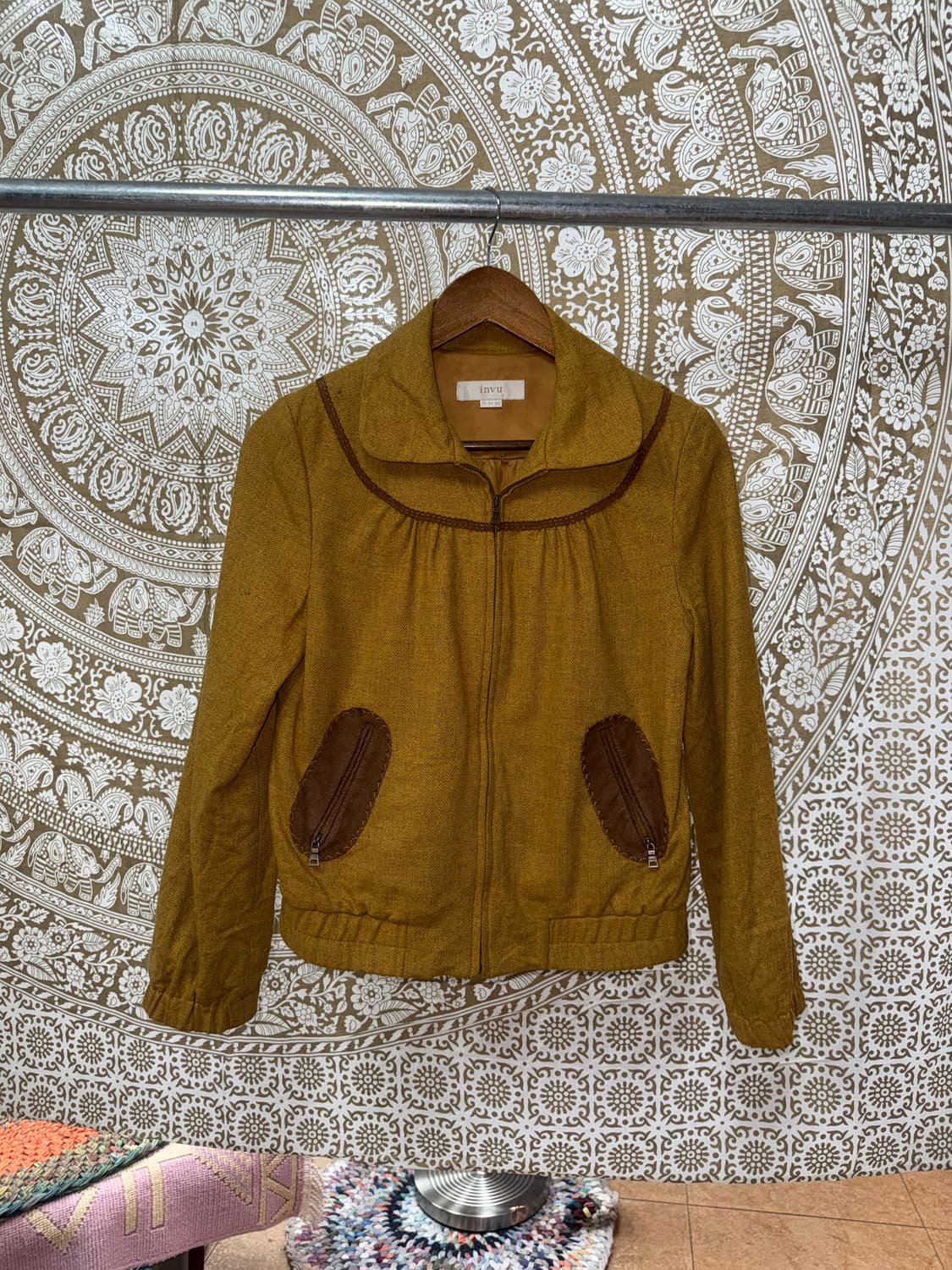 INVU 여성 엘보패치 카라자켓  상품이미지3