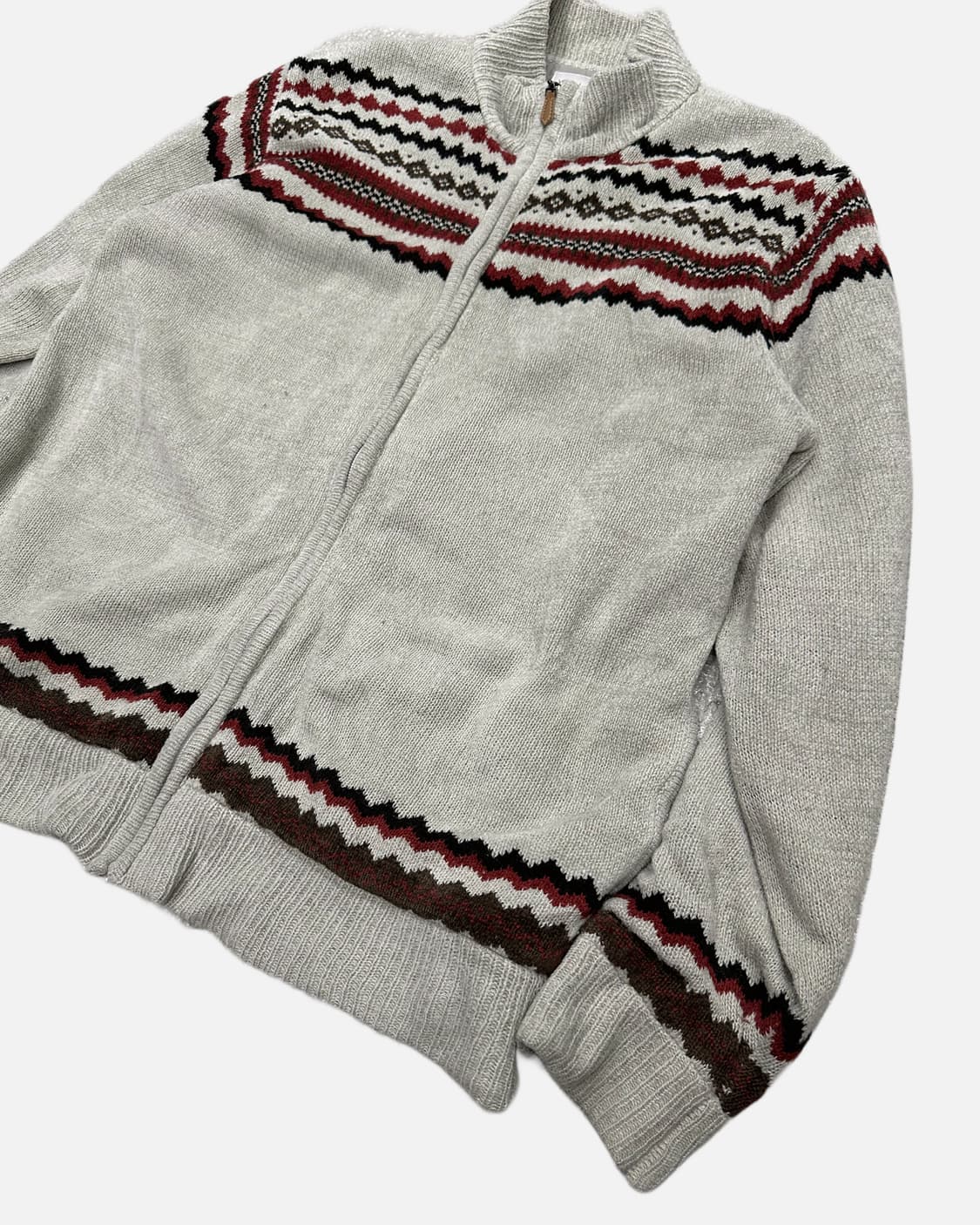 pattern brushed knit zip-up 상품이미지2