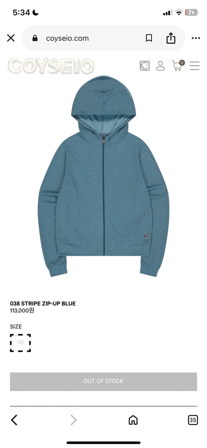 구해요!!) 코이세이오 038 스트라이프 집업 블루  상품이미지1