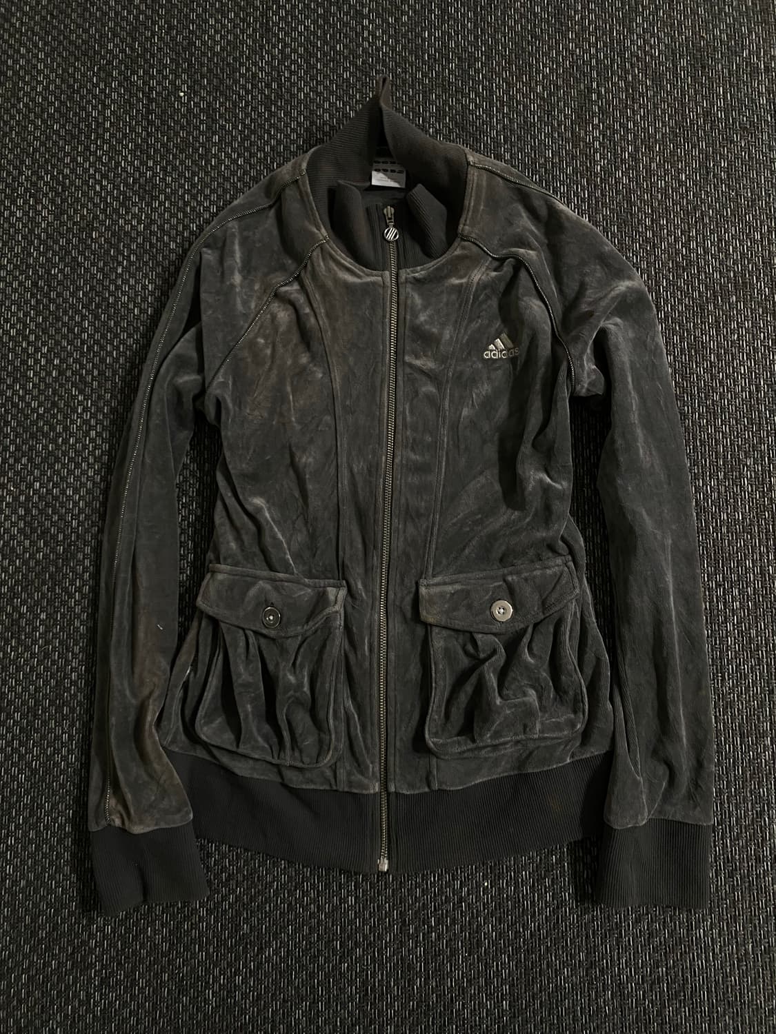 00’s Adidas Grey Velvet Zip Up 상품이미지1