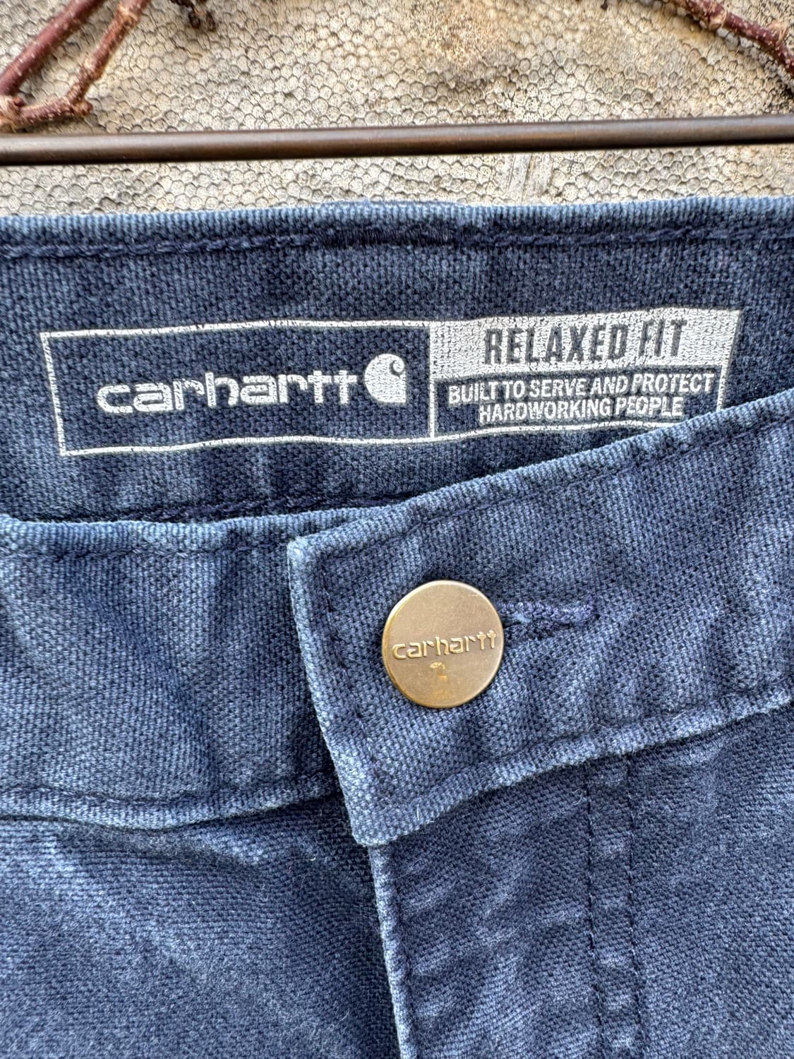 칼하트 빈티지 네이비 페이딩 싱글니 카펜터 워크 팬츠 상품이미지7