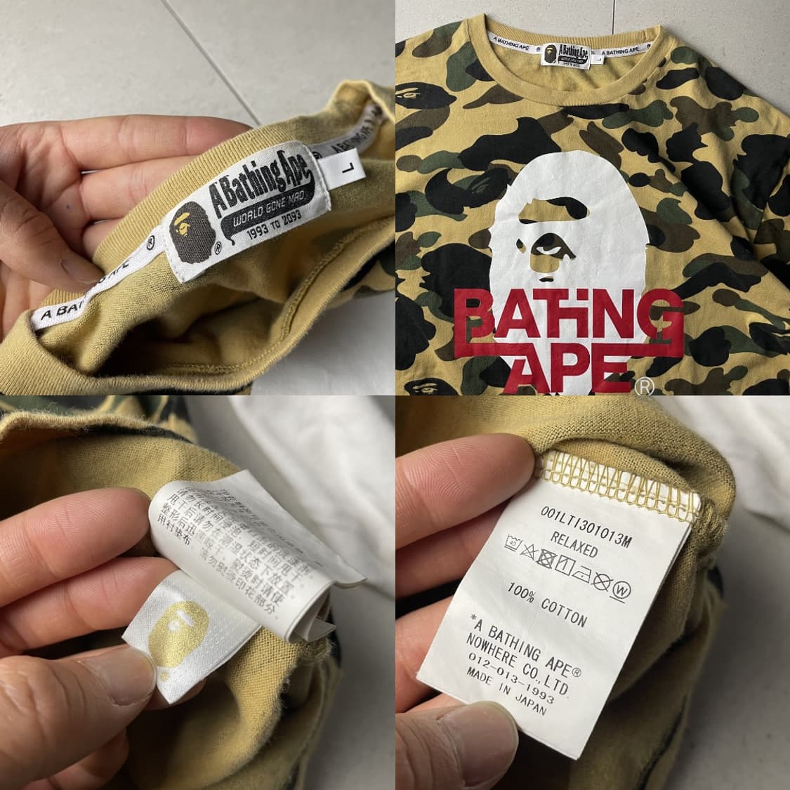 베이프 카모 레이어드 반팔 롱슬리브 상품이미지2