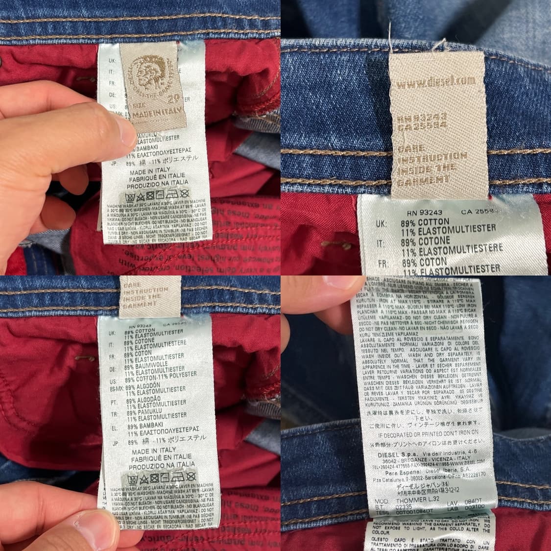 디젤 토머 워싱 데님 팬츠 SLIM-SKINNY 상품이미지9