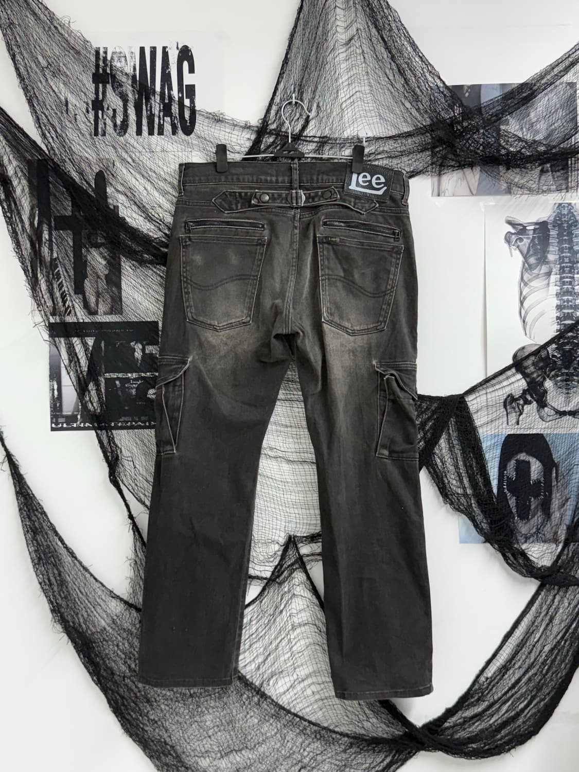 Lee back pocket buckle detail gray jeans 상품이미지1